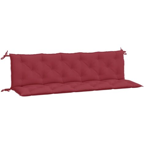 Coussins de banc de jardin lot de 2 rouge bordeaux tissu Oxford