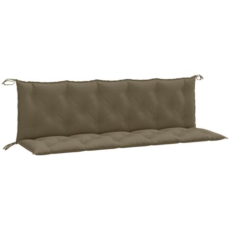 Coussins de banc de jardin lot de 2 taupe mélangé tissu