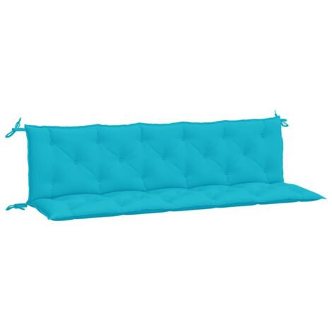 Coussins de banc de jardin lot de 2 turquoise tissu Oxford