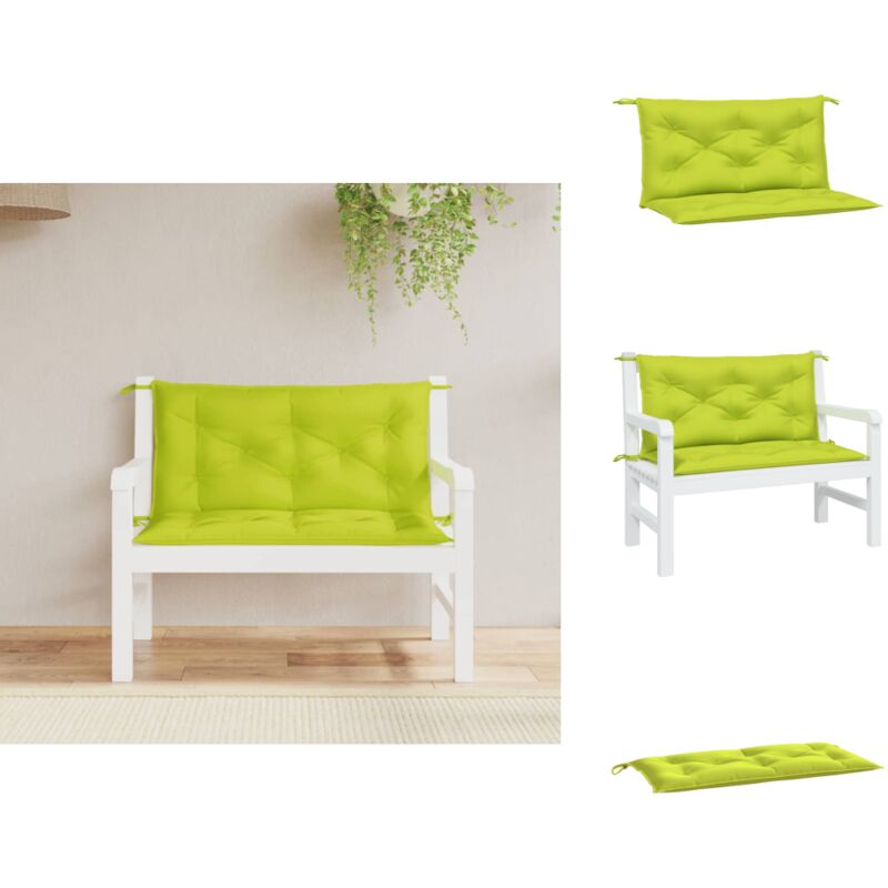 Coussins de banc de jardin lot de 2 vert vif tissu Oxford - Coussin De Banc - Coussin D'extérieur - Coussin Jardin - Coussin Décoratif - Housse De