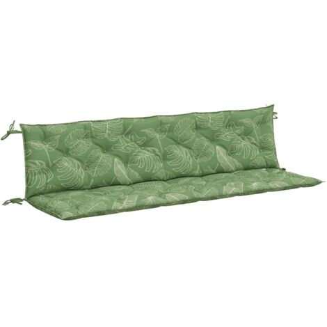 Coussins de banc de jardin lot de 2，Coussins d'extérieur motif de feuilles tissu CFW979956