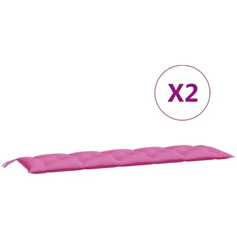 Coussins de banc de jardin lot de 2，Coussins d'extérieur rose tissu Oxford CFW533164
