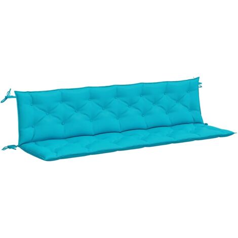 Coussins de banc de jardin lot de 2，Coussins d'extérieur turquoise 200x50x7 cm tissu CFW618814