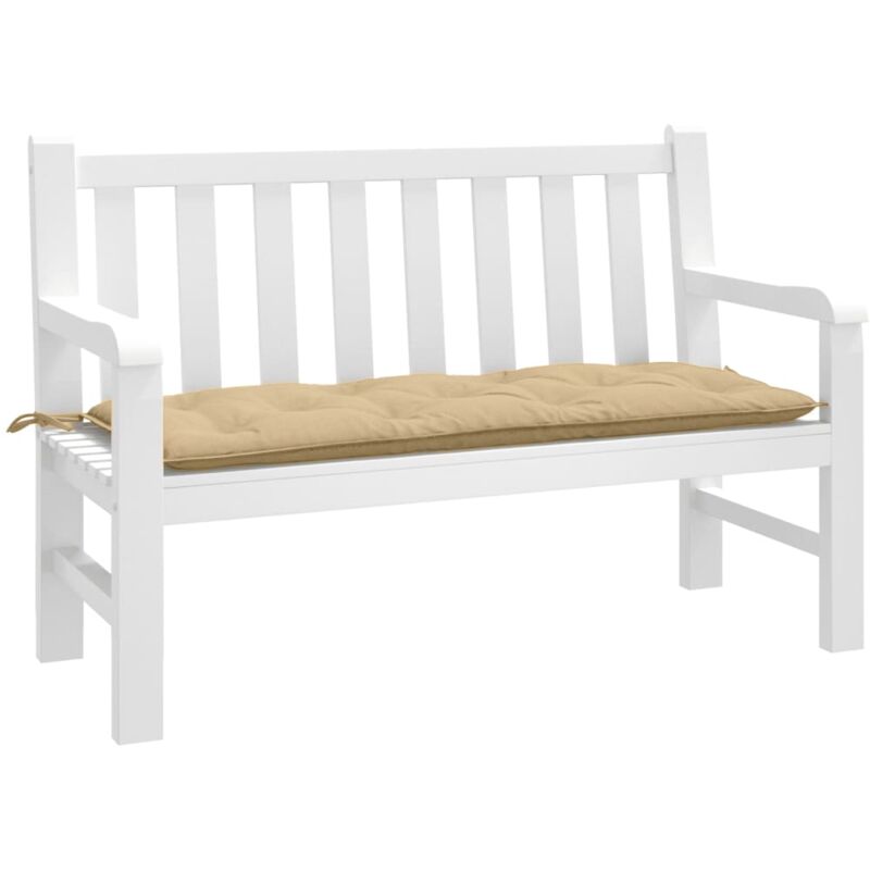 Coussin de banc de jardin beige mélangé 120x50x7 cm tissu - Vidaxl