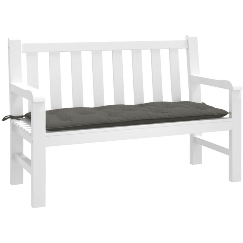 Coussin de banc de jardin gris foncé mélangé 120x50x7 cm tissu - Vidaxl