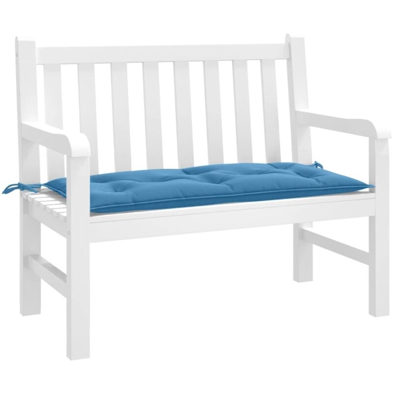Vidaxl - Coussin de banc de jardin bleu mélangé 100x50x7 cm tissu
