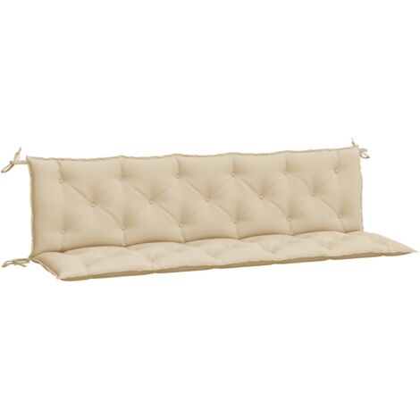 Coussins de banc jardin lot de 2 beige 180x50x7 cm tissu Oxford
