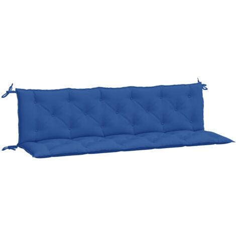 Coussins de banc jardin lot de 2 bleu 180x50x7 cm tissu Oxford