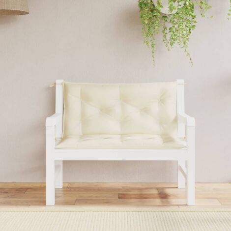 Coussins de banc jardin lot de 2-Coussin de banquette de jardin crème 100x50x7 cm tissu oxford
