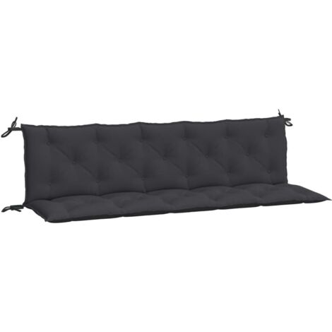 Coussins de banc jardin lot de 2 noir 180x50x7 cm tissu Oxford