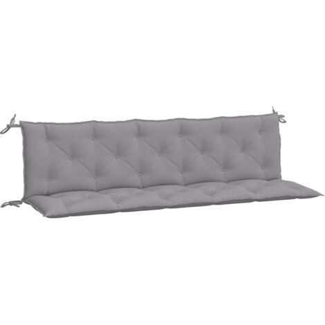 Coussins de banc jardin lot de 2，Coussins d'extérieur gris 180x50x7 cm tissu Oxford CFW764513