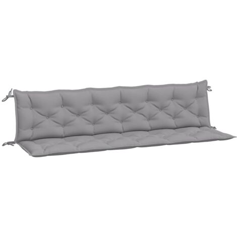 Coussins de banc jardin lot de 2，Coussins d'extérieur gris 200x50x7 cm tissu Oxford CFW559310