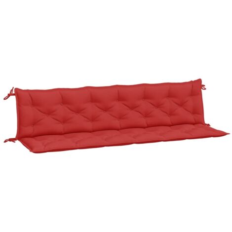 Coussins de banc jardin lot de 2，Coussins d'extérieur rouge 200x50x7 cm tissu Oxford CFW450158