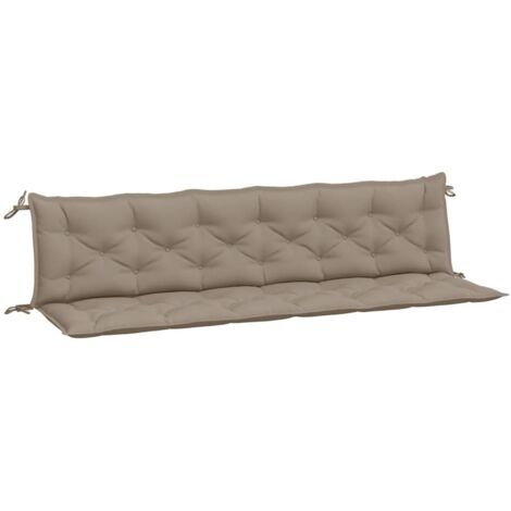 Coussins de banc jardin lot de 2，Coussins d'extérieur taupe 200x50x7 cm tissu Oxford CFW910847
