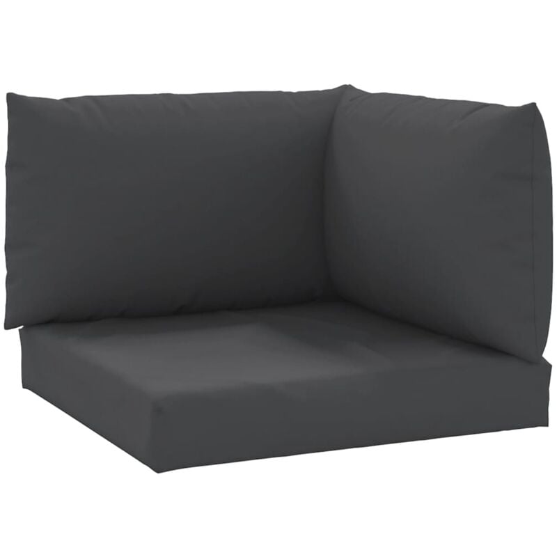 Lling - inlife Coussins de canapé palette 3 pcs Noir Tissu