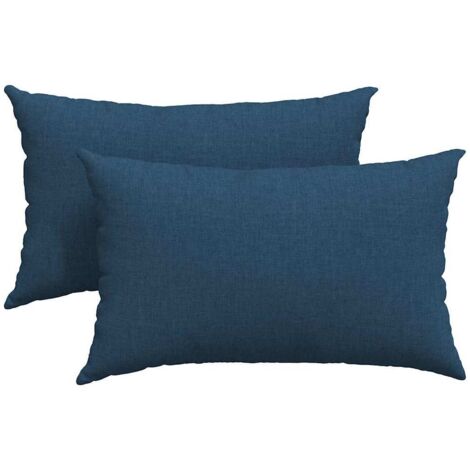 Coussins de canapé 2 pcs Bleu 50 x 30 cm tissu