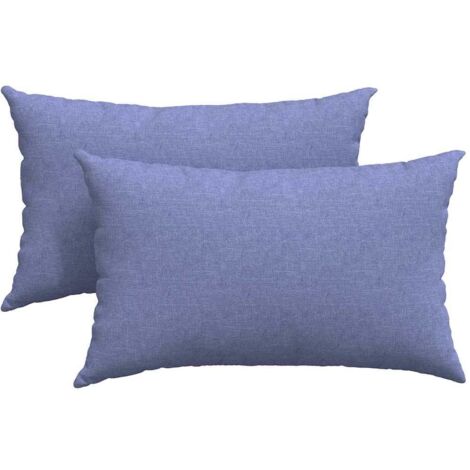 Coussins de canapé 2 pcs Bleu denim 50 x 30 cm tissu