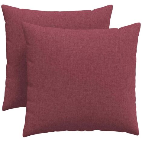 Coussins de canapé 2 pcs Bordeaux 45 x 45 cm tissu