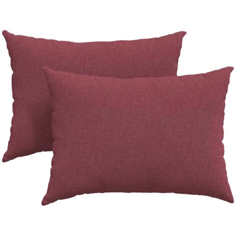 Coussins de canapé 2 pcs Bordeaux 70 x 50 cm tissu