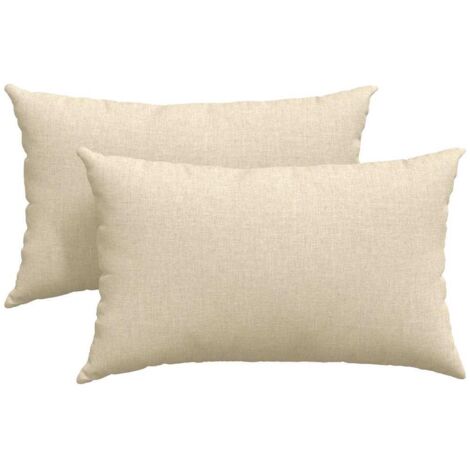 Coussins de canapé 2 pcs Crème 50 x 30 cm tissu