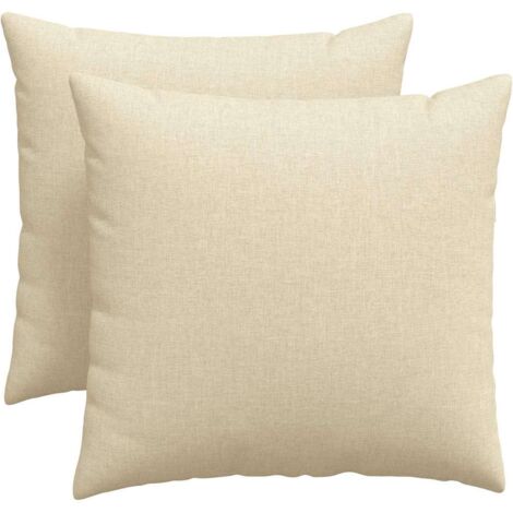 Coussins de canapé 2 pcs Crème 50 x 50 cm tissu