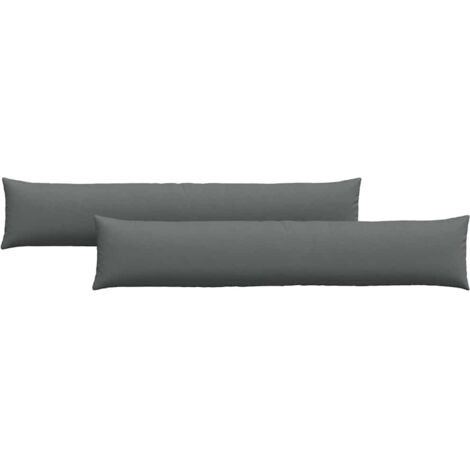 Coussins de canapé 2 pcs Gris foncé 200 x 40 cm tissu