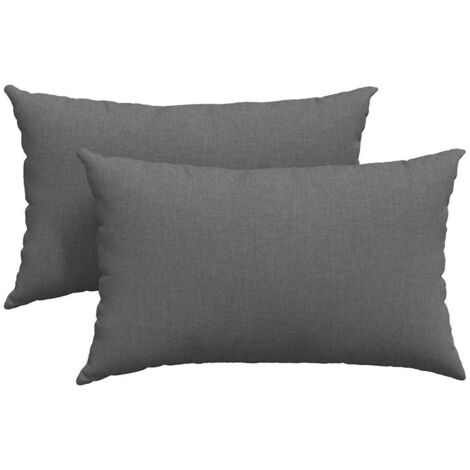Coussins de canapé 2 pcs Gris foncé 50 x 30 cm tissu