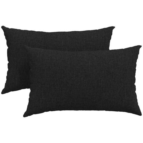 Coussins de canapé 2 pcs Noir 50 x 30 cm tissu