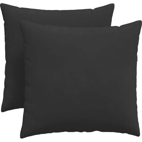 Coussins de canapé 2 pcs Noir 50 x 50 cm tissu