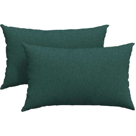 Coussins de canapé 2 pcs Vert foncé 50 x 30 cm tissu