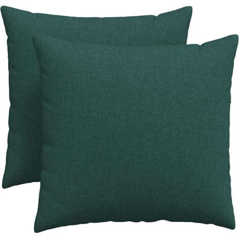 Coussins de canapé 2 pcs Vert foncé 50 x 50 cm tissu