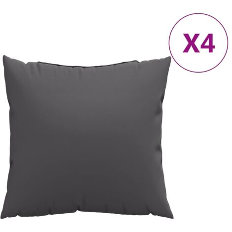 Coussins de canapé 4 pcs anthracite 40x40 cm tissu