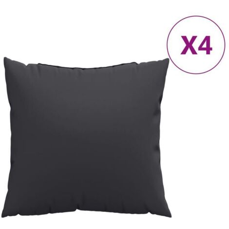 Coussins de canapé - Bonne vie - lot de 4 - noir 40x40cm tissu - Confort moelleux200007 •