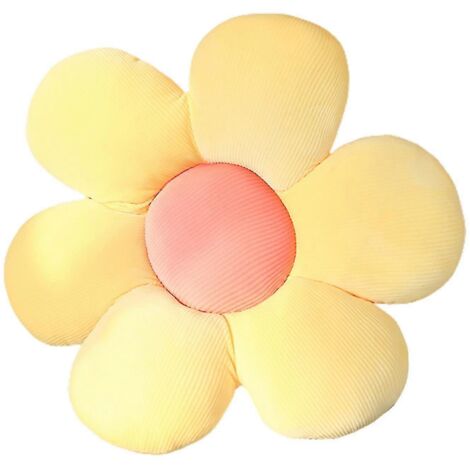 Coussins de canapé Daisy, coussin tournesol, pétales, 50 cm, jaune