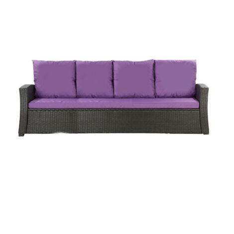 Coussins de canapé de jardin en résine tressée 168x50x7+356x50cm Set de coussins 3 places Lot de coussins de jardin coussins d'extérieur violet