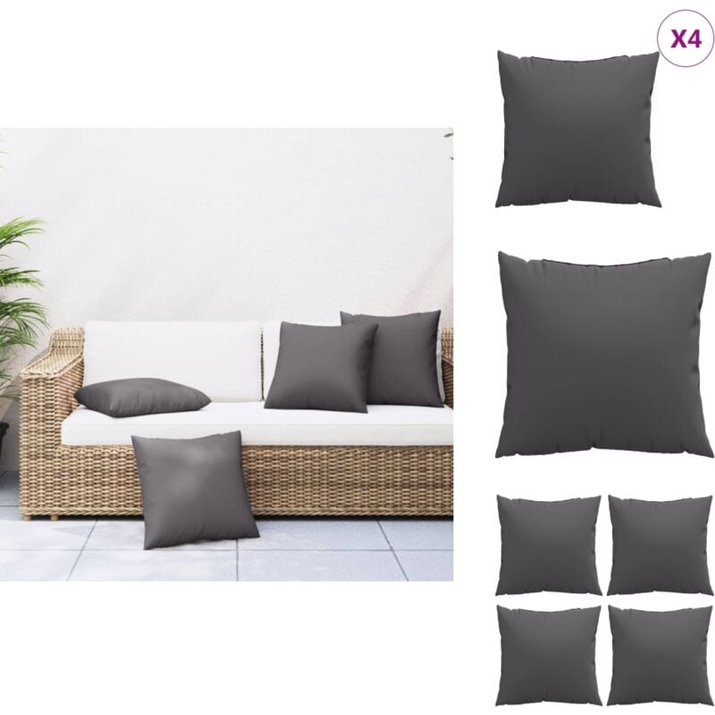 Vidaxl - Coussins de canapé lot de 4 anthracite 50x50 cm tissu - Coussin De Canapé - Coussins De Canapé - Coussin - Coussin De Chaise