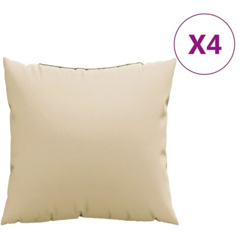 Coussins de canapé lot de 4 beige 40x40 cm tissu