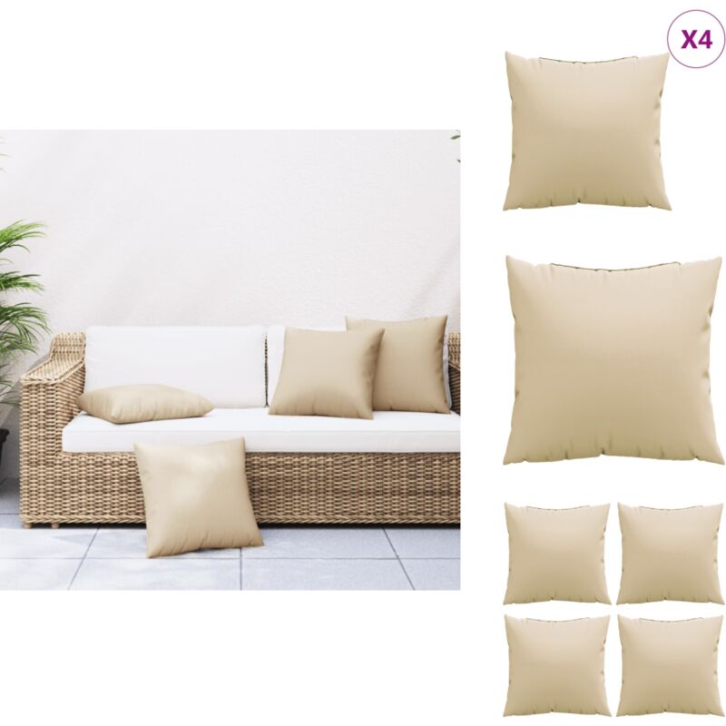 Vidaxl - Coussins de canapé lot de 4 beige 40x40 cm tissu - Coussin De Canapé - Coussins De Canapé - Coussin - Coussin De Chaise
