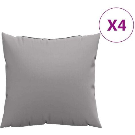 Coussins de canapé lot de 4 gris 50x50 cm tissu
