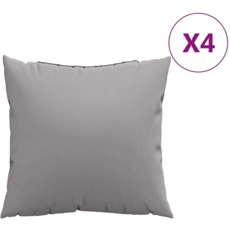 Coussins de canapé lot de 4 gris 60x60 cm tissu
