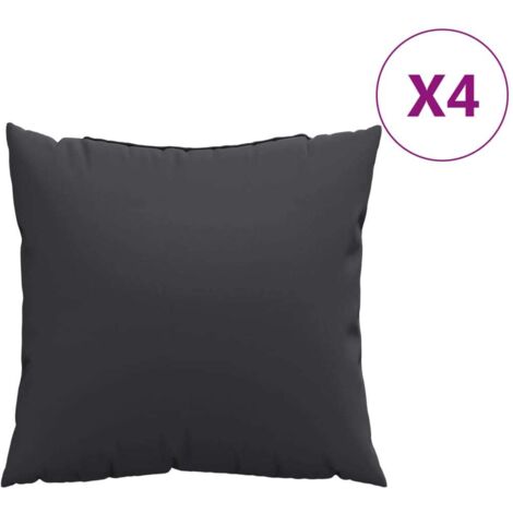 Coussins de canapé lot de 4 noir 40x40 cm tissu