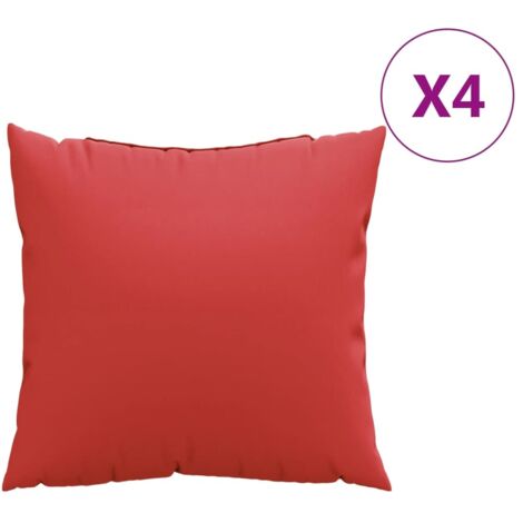 Coussins de canapé lot de 4 rouge 40x40 cm tissu