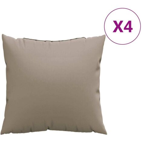 Coussins de canapé lot de 4 taupe 40x40 cm tissu