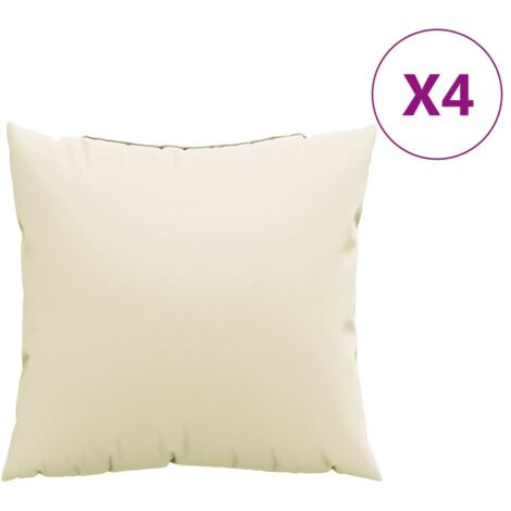 Coussins de canapé lot de 4,Coussins d'extérieur crème 40x40 cm tissu CFW895754
