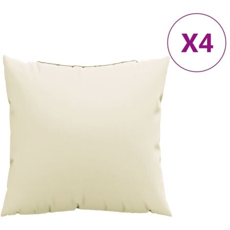 Coussins de canapé lot de 4，Coussins d'extérieur crème 60x60 cm tissu CFW922027