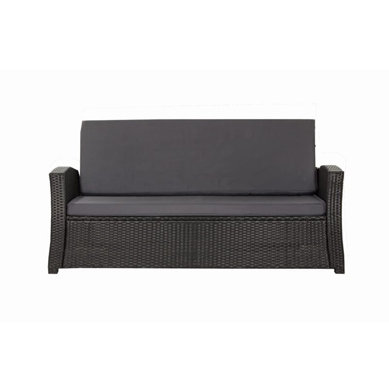 Coussins de canapé meubles de jardin en résine tressée Anthracite, Coussins balançoire d'extérieur 110x60x50cm Coussin pour banquette 2 places-Slim