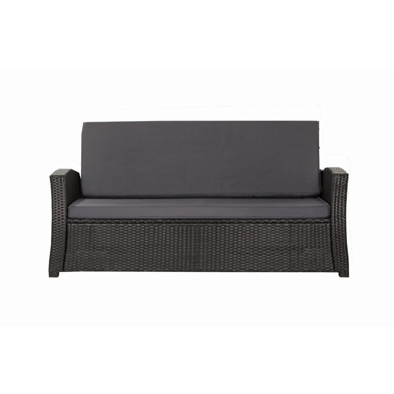 Setgarden - Coussins de canapé meubles de jardin en résine tressée Anthracite, Coussins balançoire d'extérieur 170x50x50cm Coussin de banc de jardin