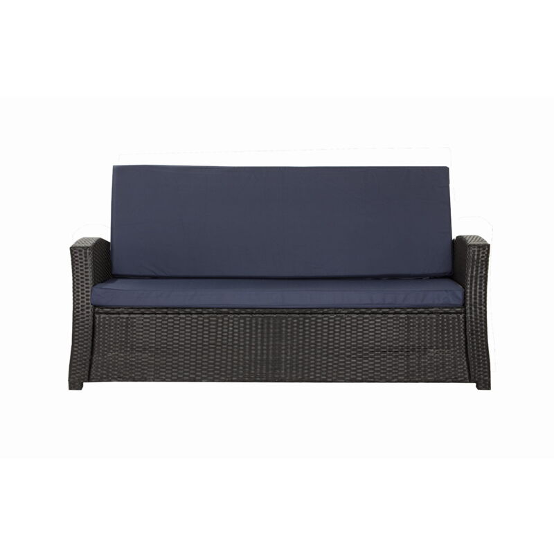 Setgarden - Coussins de canapé meubles de jardin en résine tressée Bleu, Coussins balançoire d'extérieur 110x50x50cm Coussin pour banquette 2