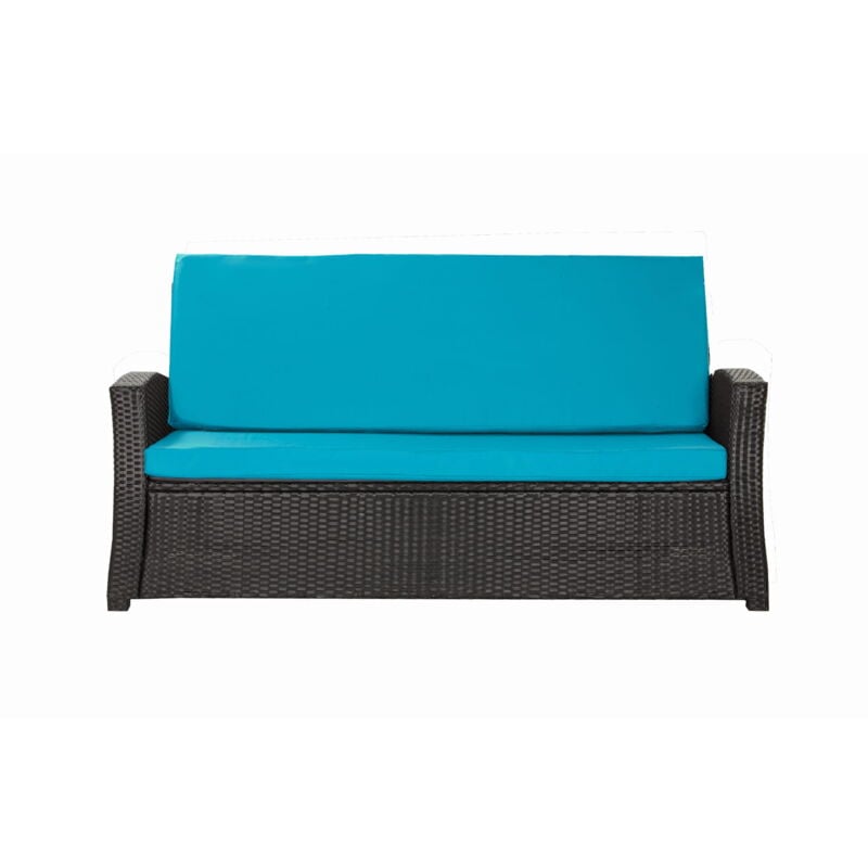 Setgarden - Coussins de canapé meubles de jardin en résine tressée Bleu, Coussins balançoire d'extérieur 110x60x50cm Coussin pour banquette 2