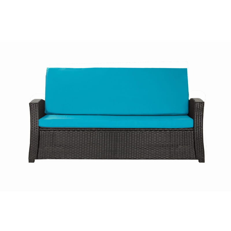 Coussins de canapé meubles de jardin en résine tressée Bleu, Coussins balançoire d'extérieur 170x60x50cm Coussin de banc de jardin 3 places -Slim